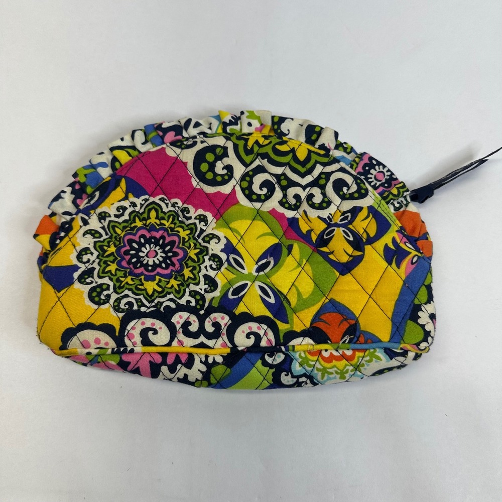 Vera Bradley Rio Pattern Colorful Makeup Bag Ruffle - Picture 9 of 13